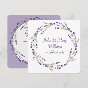 Lavender Anniversary Wreath Invitation