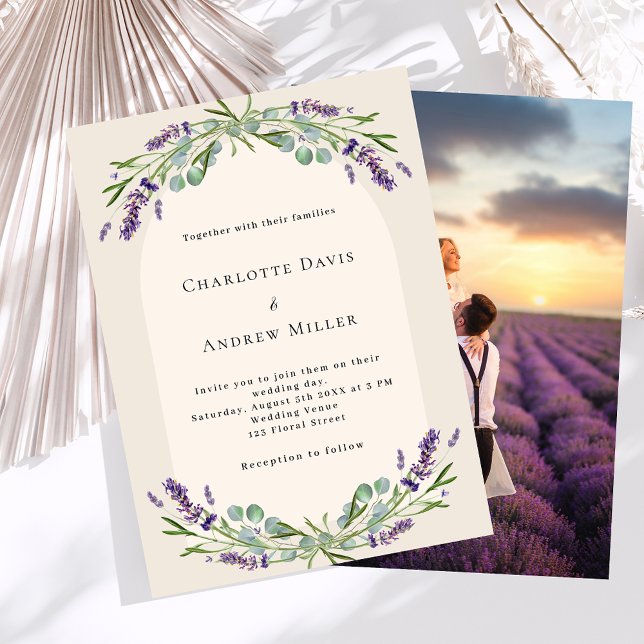 Lavender arch photo beige budget wedding (Creator Uploaded)