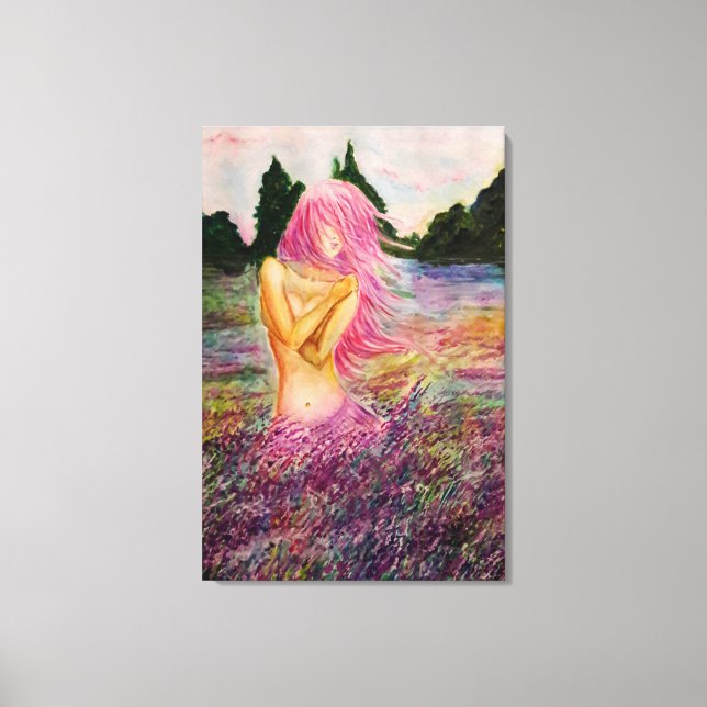 Lavender Aroma Woman Canvas Print (Front)