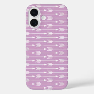 Lavender Arrows Pattern iPhone 16 Case
