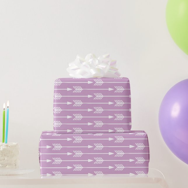 Lavender Arrows Pattern Wrapping Paper (Party Gifts)