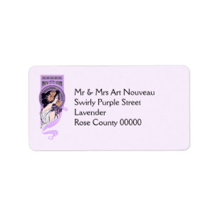 Lavender art nouveau address label