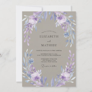 Lavender Artistic Blossom Wedding Invitation