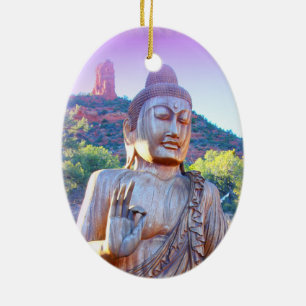 lavender aura buddha ceramic tree decoration