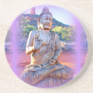 lavender aura buddha coaster