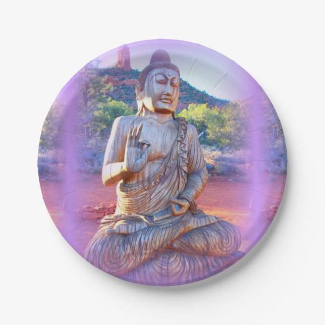 lavender aura buddha paper plate (Front)