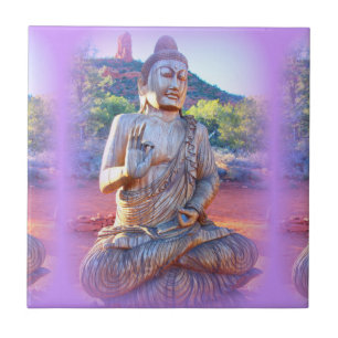 lavender aura buddha tile
