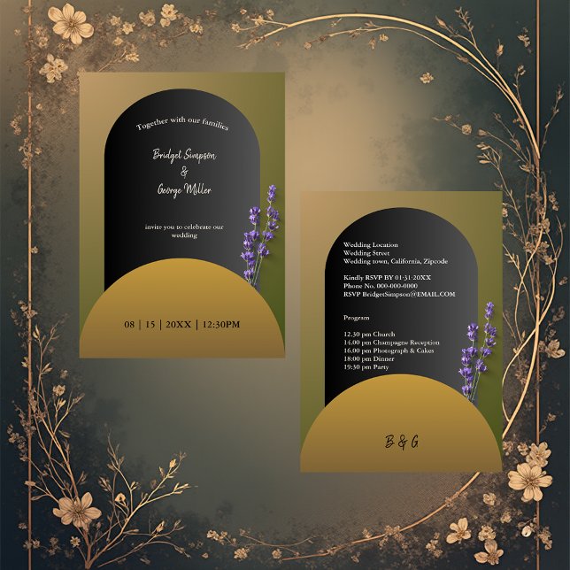lavender autumn dried flowers wedding invitation (Creator Uploaded)