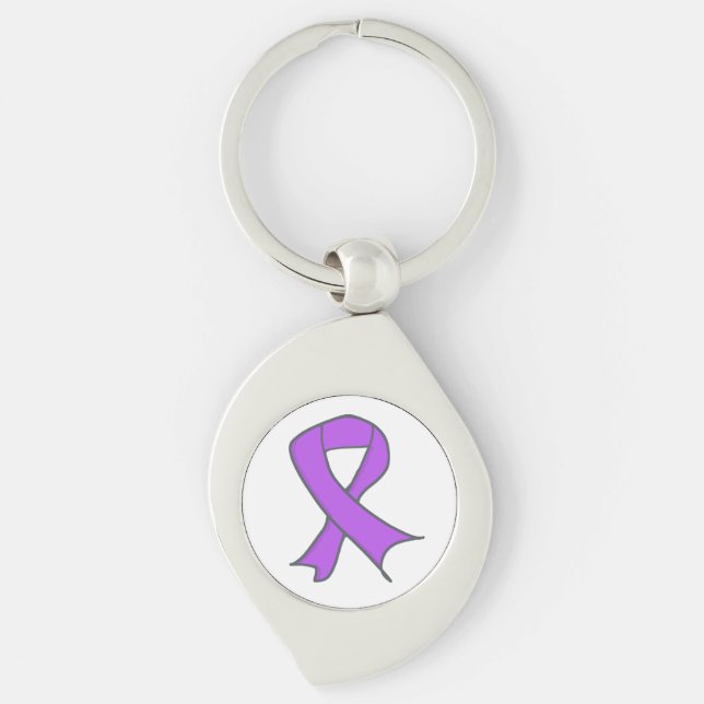 Lavender Awareness Loop as a Symbol  Key Ring (Front)