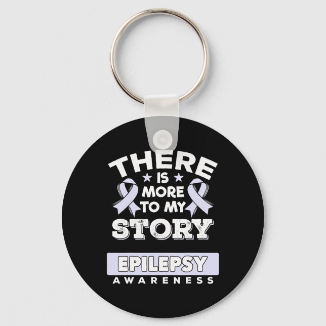 Lavender Awareness Ribbon Gift for Epilepsy Patien Key Ring (Front)