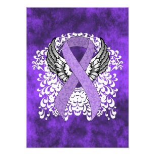 Lavender Awareness Ribbon with Wings Photo Print