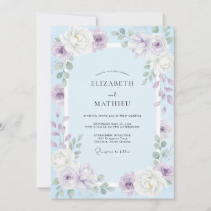 Lavender Azure Petal Wedding Invitation