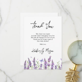 Lavender | Baby in Bloom Baby Shower Thank You Card