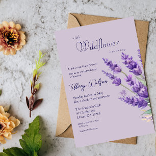 Lavender Baby Shower Announcement