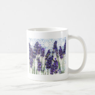 lavender background coffee mug