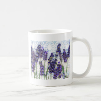 lavender background coffee mug