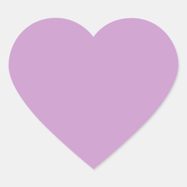 Lavender  Background Colour CC99CC Heart Sticker (Front)