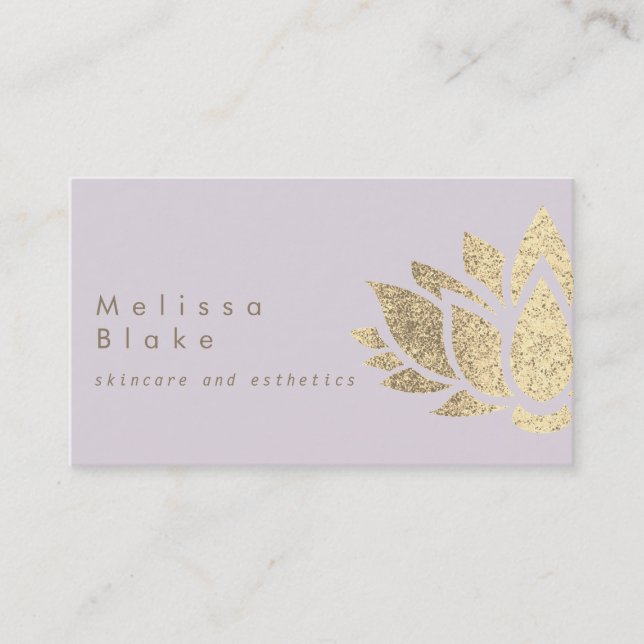 lavender background skincare and aesthetics  business card (Front)