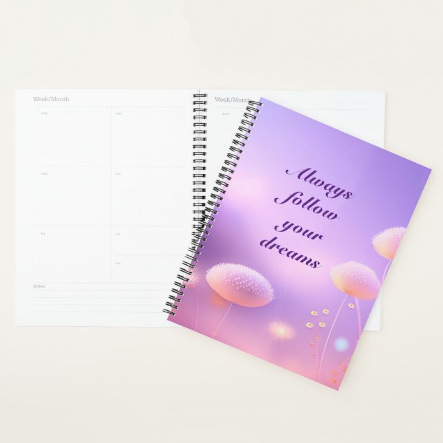Lavender background with flowers planner (Display)