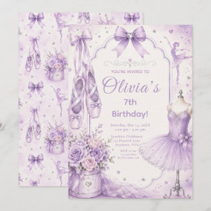 Lavender Ballet Tutu Party Invitation