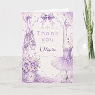 Lavender Ballet Tutu Party Thank You Card
