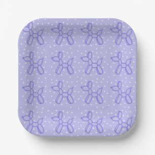 Lavender Balloon Dog Paper Plate