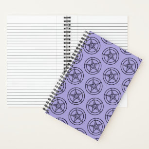 Lavender Baphomet Pentagram Satanic Spiral  Notebook