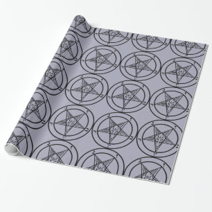 Lavender Baphomet Pentagram Satanic Wrapping Paper