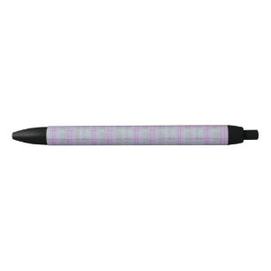 Lavender Barefoot Plaid Black Ink Pen