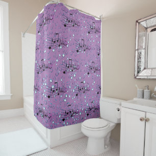 Lavender  Bath - Music Fun  Shower Curtain