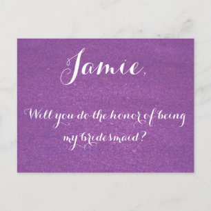 Lavender be my bridesmaid invitation postcard