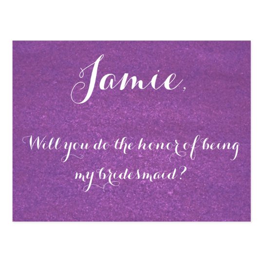 Lavender be my bridesmaid invitation postcard