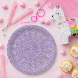 lavender bead doilies paper plate