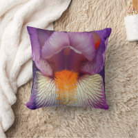 Lavender Bearded Iris Flower Petal Close Up
