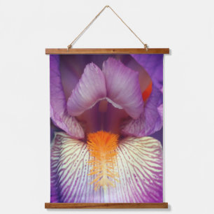Lavender Bearded Iris Flower Petal Close Up Hanging Tapestry