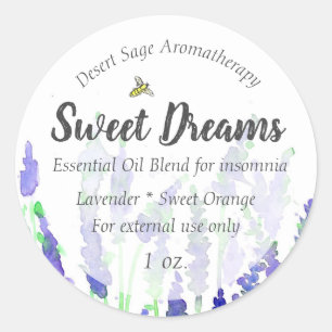Lavender Bee Essential Oil Aromatherapy Label