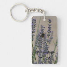 Lavender Bee Keychain with Bible Verse