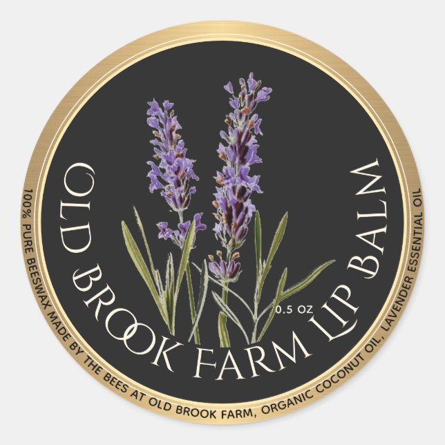 Lavender Beeswax Lip Balm Classic Round Sticker (Front)