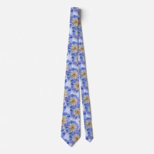 Lavender Beige Daisy Floral Pattern Tie