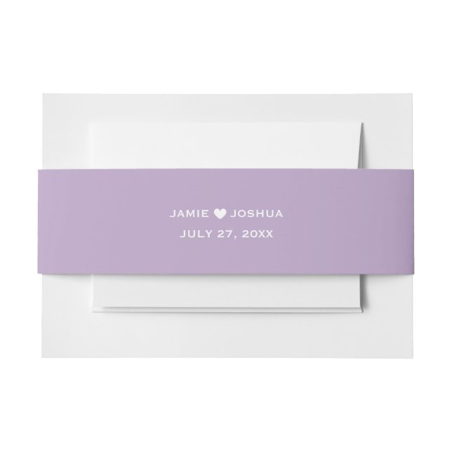Lavender Belly Band Invitation Belly Band (Front Example)