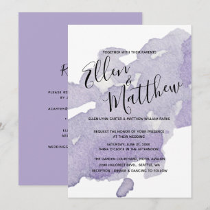 Lavender Berry  - Wedding Invitation - Modern
