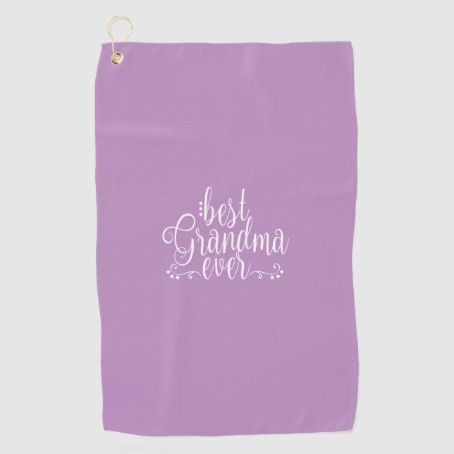 Lavender Best Grandma Ever Golf Towel (Front)