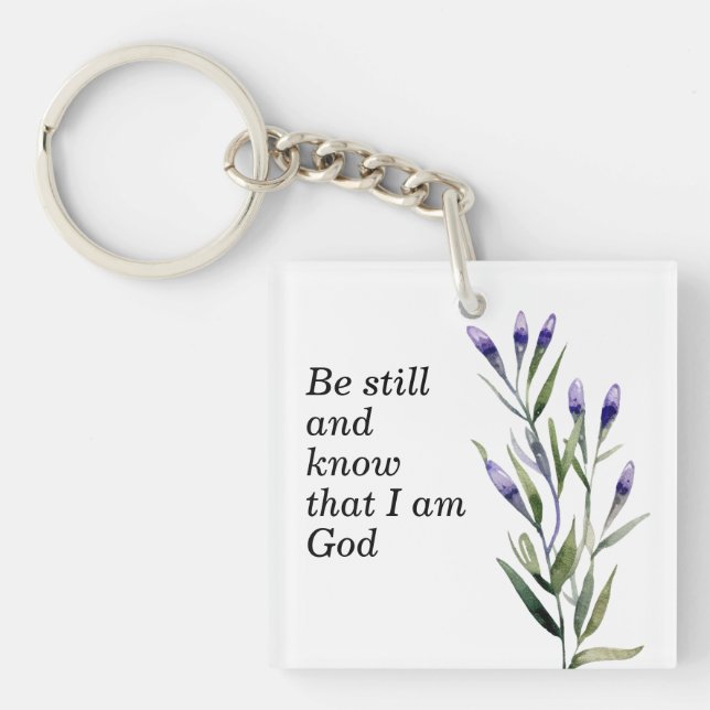 Lavender Bible Verse Christian Wedding Guest Favou Key Ring (Front)