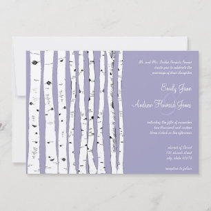 Lavender Birch Tree Wedding Invitations