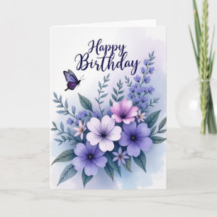 Lavender Birthday Flower Card