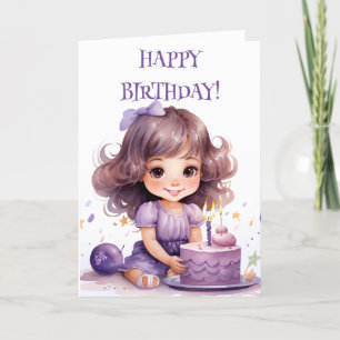 LAVENDER BIRTHDAY GIRL CARD