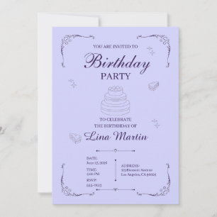 Lavender Birthday Invitation