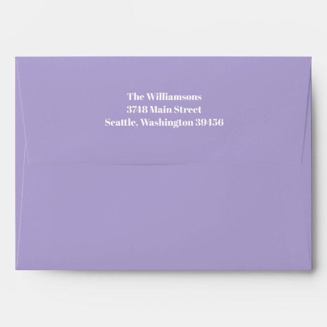 Lavender Birthday Party Matching Return Address Envelope (Back (Top Flap))