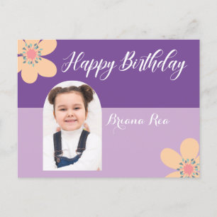 Lavender Birthday Postcard Flowers Photo & Text