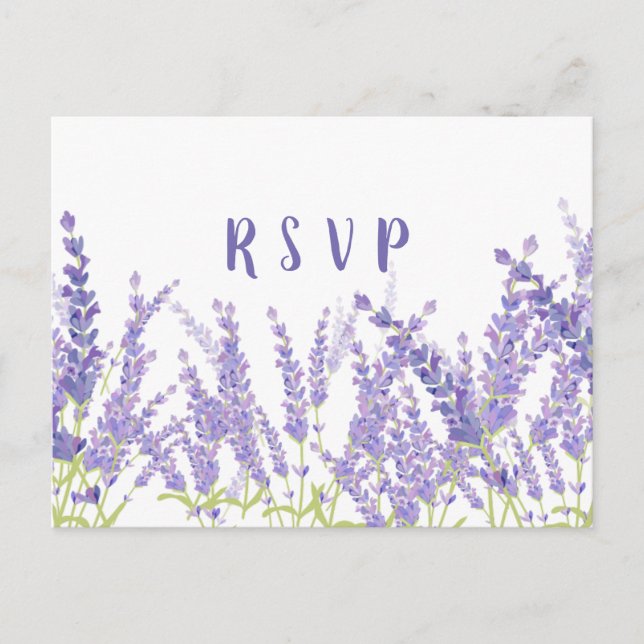 lavender birthday Postcard RSVP (Front)